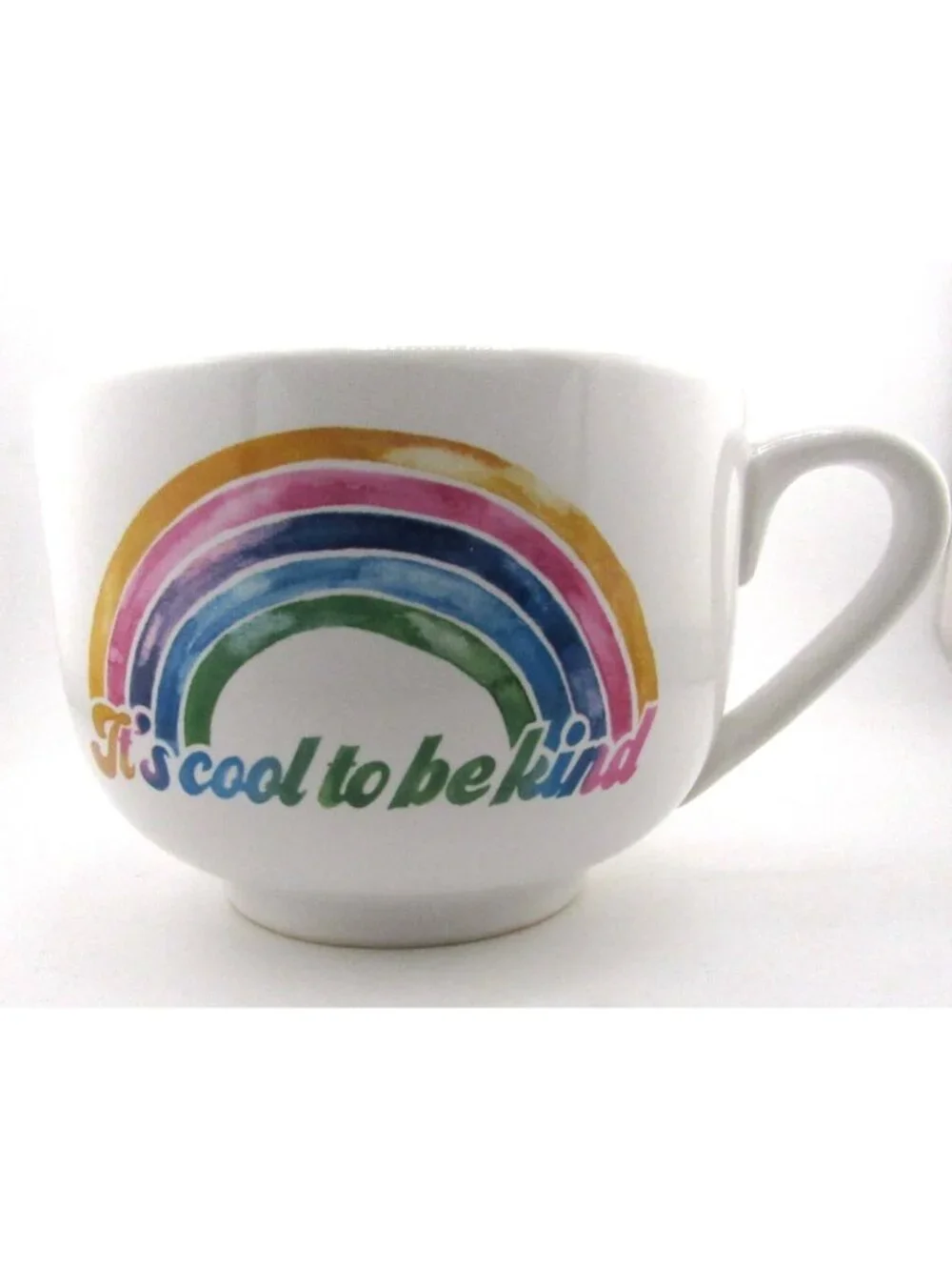 Primitives By Kathy Large Coffee Mug Cup Unicorn Rainbow It's Cool to be Kind